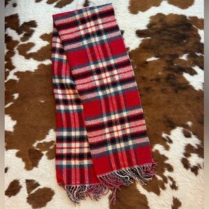 Red Plaid Fringe xl Scarf